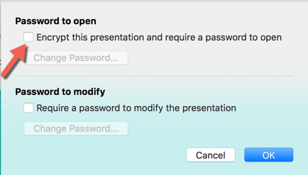 رمزگذاری فایل پاورپوینت در Mac 2