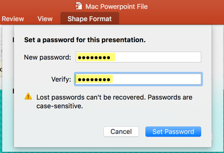 رمزگذاری فایل پاورپوینت در Mac 3